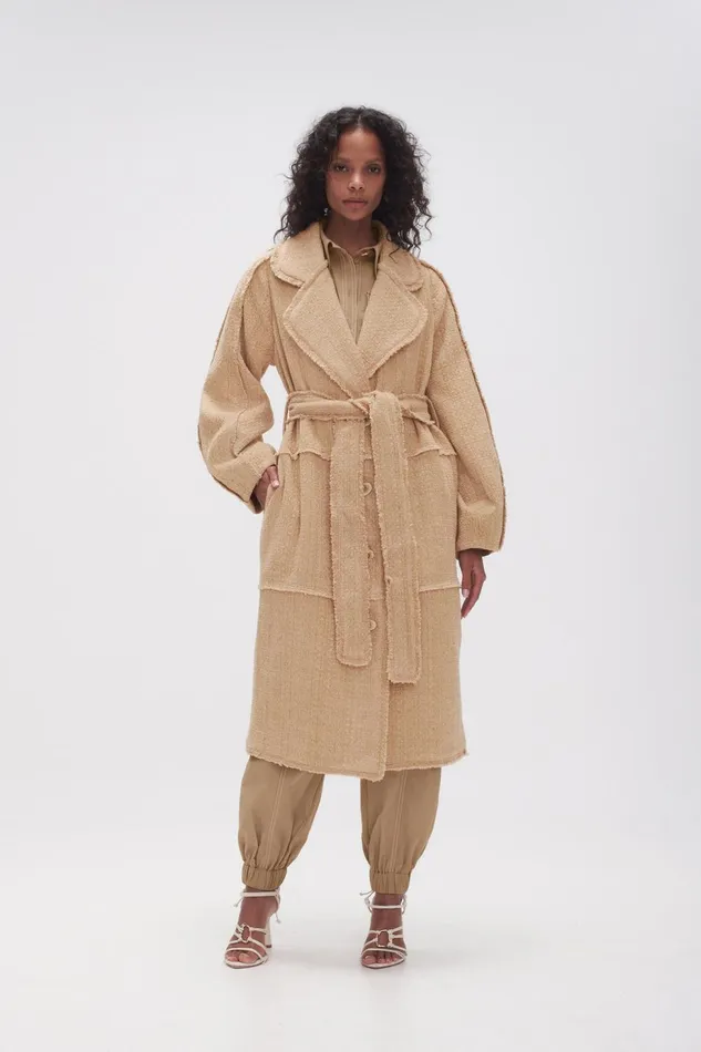 Women Rebellion Coat Taupe Grey Aje Blazers Jackets and Coats