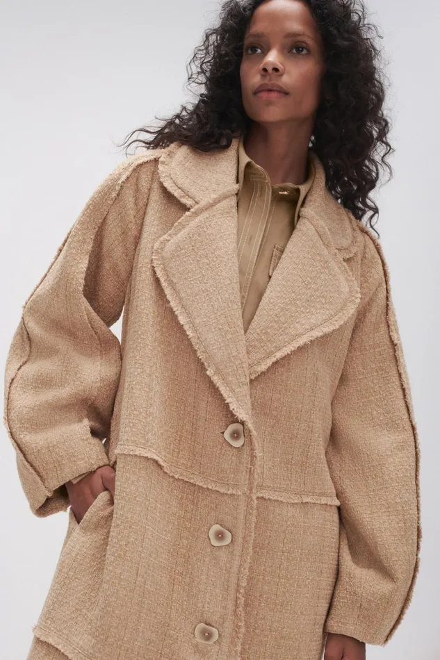 Women Rebellion Coat Taupe Grey Aje Blazers Jackets and Coats