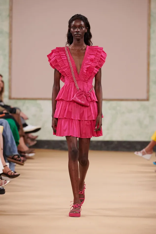 Women Rhythmic Frilled Mini Dress Fuchsia Aje Dresses