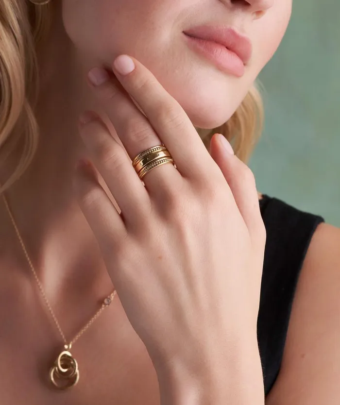 Women Rings Olivia Burton Ever Stacked Gold Plated Rings S