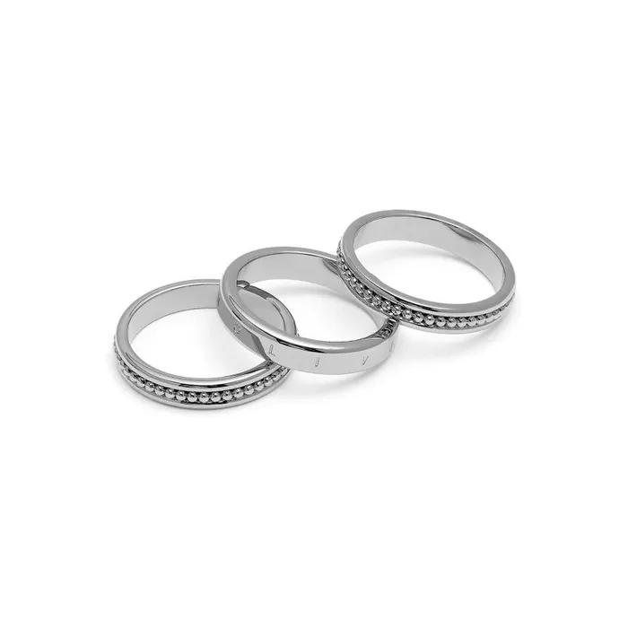 Women Rings Olivia Burton Ever Stacked Silver Tone Rings S