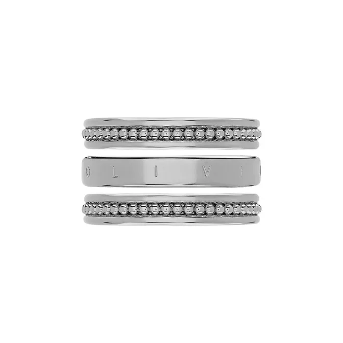 Women Rings Olivia Burton Ever Stacked Silver Tone Rings S