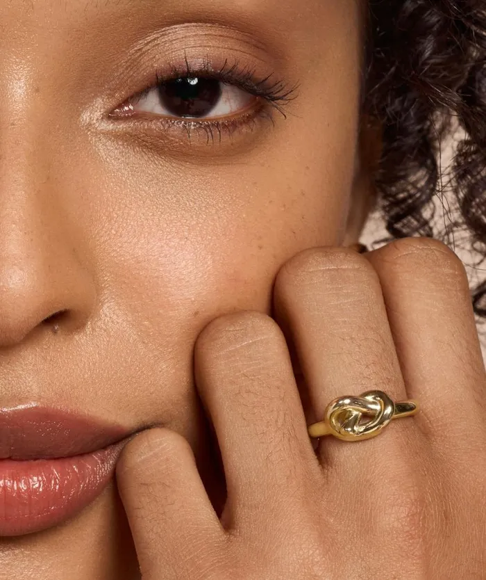 Women Rings Olivia Burton Lovers Knot Gold Plated Ring M