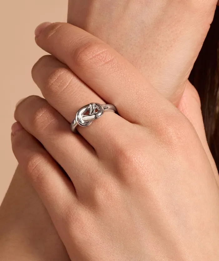 Women Rings Olivia Burton Lovers Knot Silver Tone Ring S