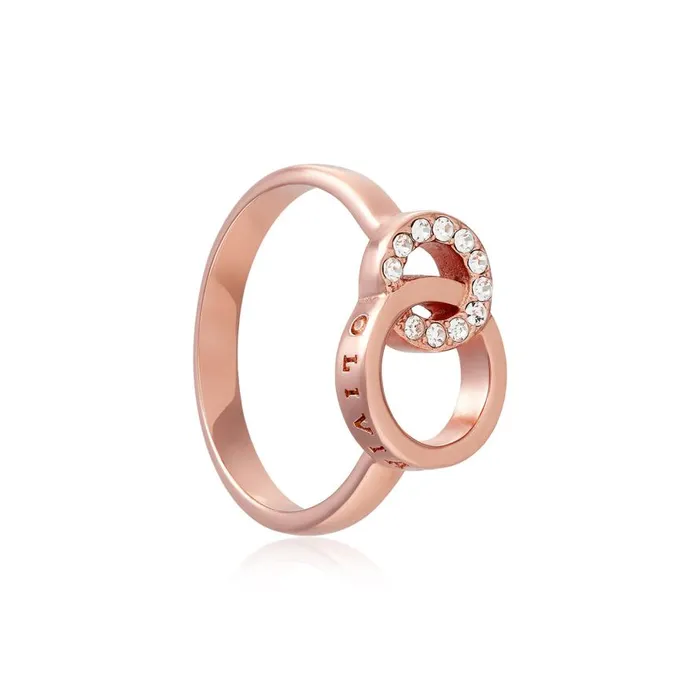 Women Rings Olivia Burton Rose Gold Interlink Ring