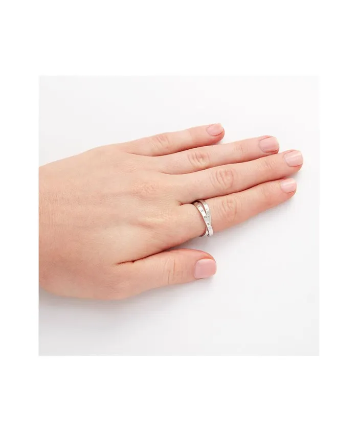 Women Rings Olivia Burton Silver Interlink Ring M