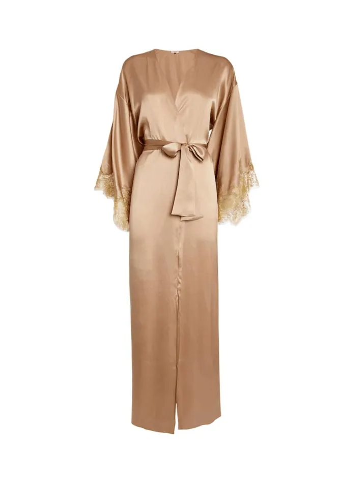 Women Robes Gilda and Pearl Long Robe Gold Almond Gold Almond