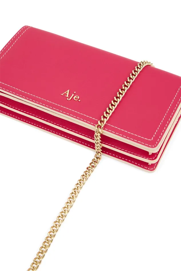 Women Roux Chain Clutch Bag Bougainvillea Red Aje Handbags and Wallets