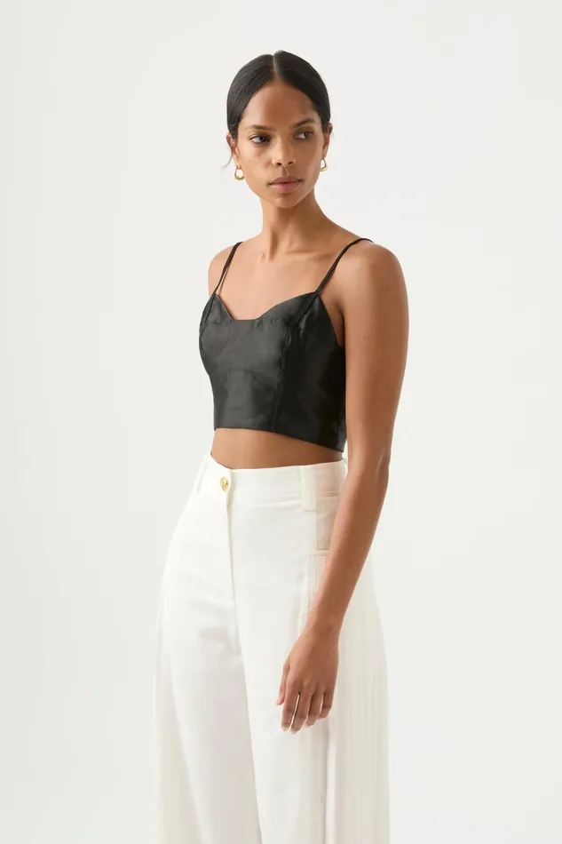 Women Rowena Panelled Bralette Black Aje Tops