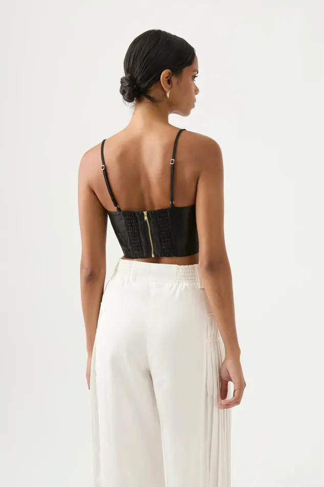 Women Rowena Panelled Bralette Black Aje Tops
