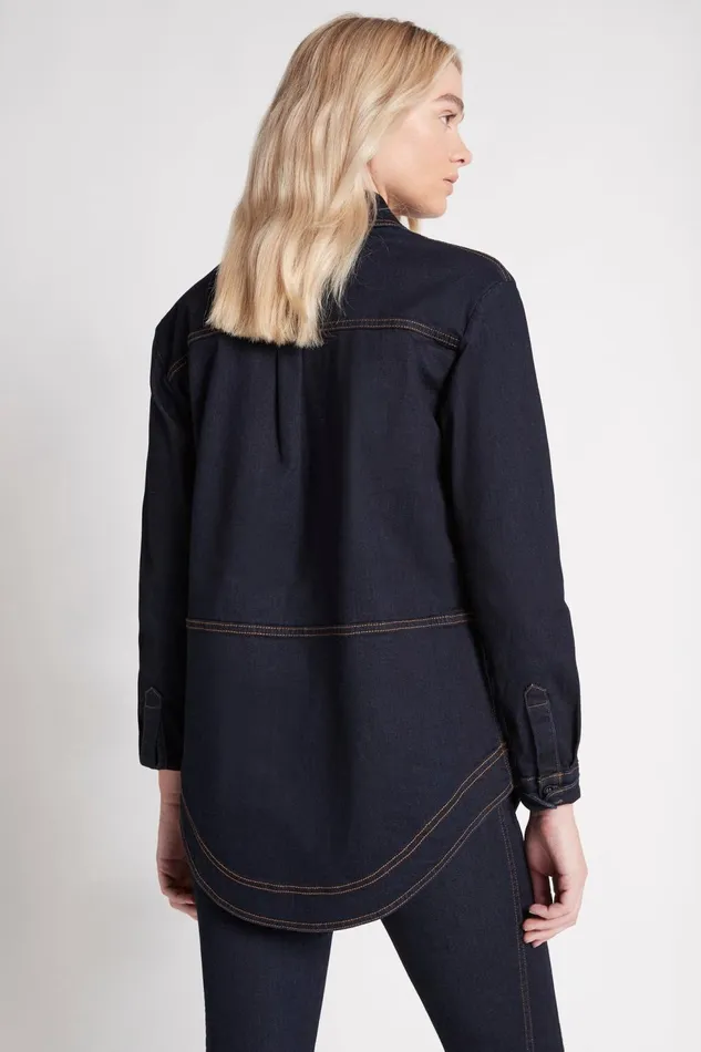 Women Ryka Textured Denim Shirt Indigo Aje Denim