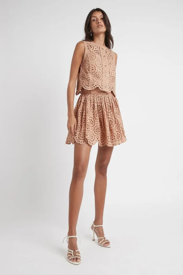 Women Salita Broderie Skirt Bleachcoast Beige Aje Skirts