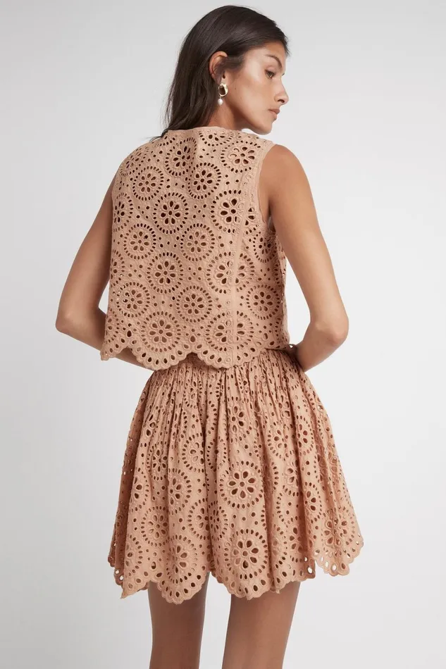 Women Salita Broderie Skirt Bleachcoast Beige Aje Skirts