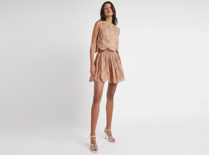 Women Salita Broderie Skirt Bleachcoast Beige Aje Skirts