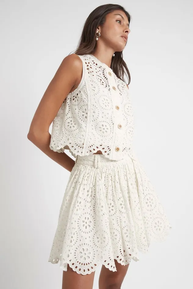 Women Salita Broderie Skirt Ivory Aje Skirts