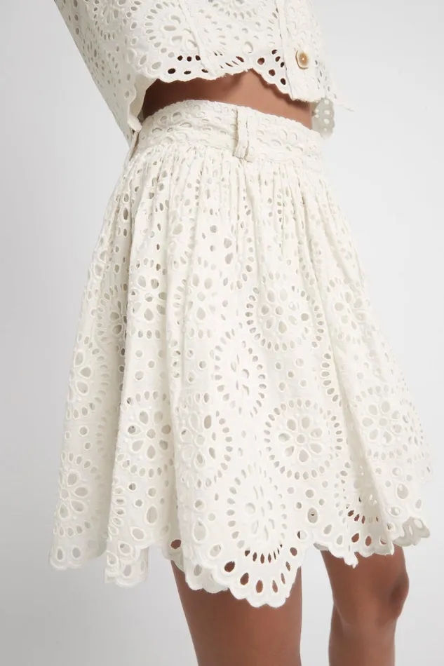 Women Salita Broderie Skirt Ivory Aje Skirts