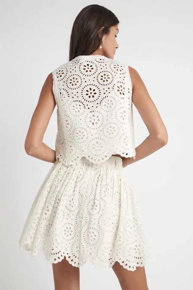 Women Salita Broderie Skirt Ivory Aje Skirts