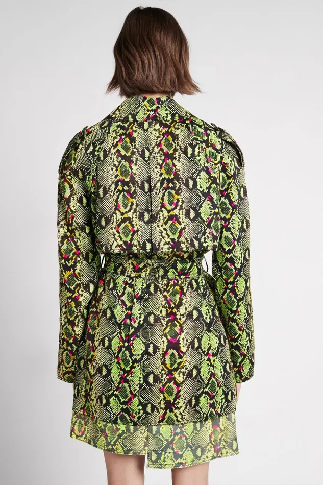 Women Serpentine Belted Jacket Snake Effect Aje Blazers Jackets and Coats