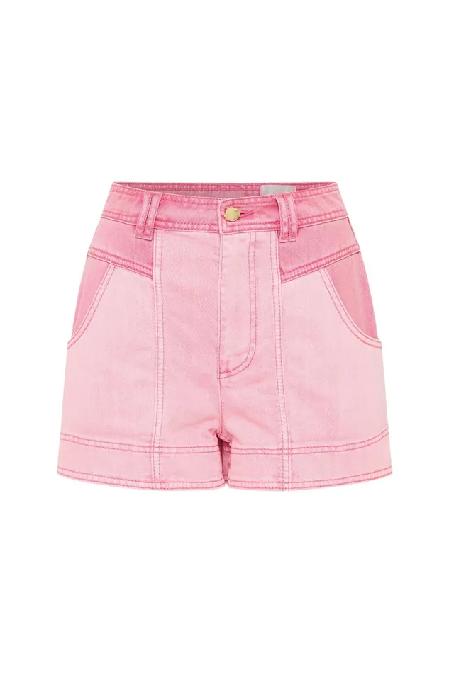 Women Shades Pink Denim Short Two Tone Pink Aje Denim