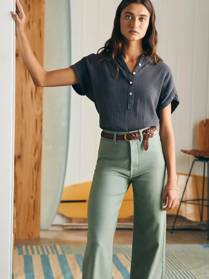 Women Shirts and Tops Faherty Dream Cotton Gauze Desmond Top Washed Black Women Shirts and Tops Faherty Dream Cotton Gauze Desmond Top Washed Black