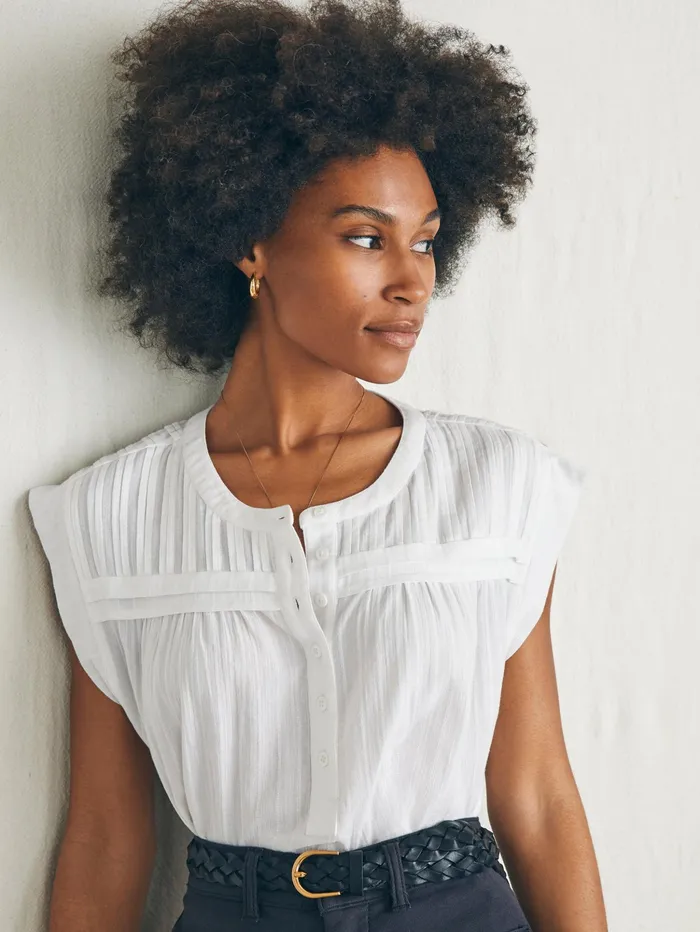 Women Shirts and Tops Faherty Ellsworth Top Egret