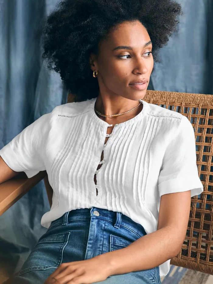 Women Shirts and Tops Faherty Gemina Top White