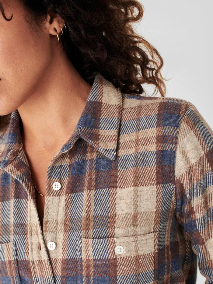 Women Shirts and Tops Faherty Legend Sweater Shirt Bozeman Plaid
