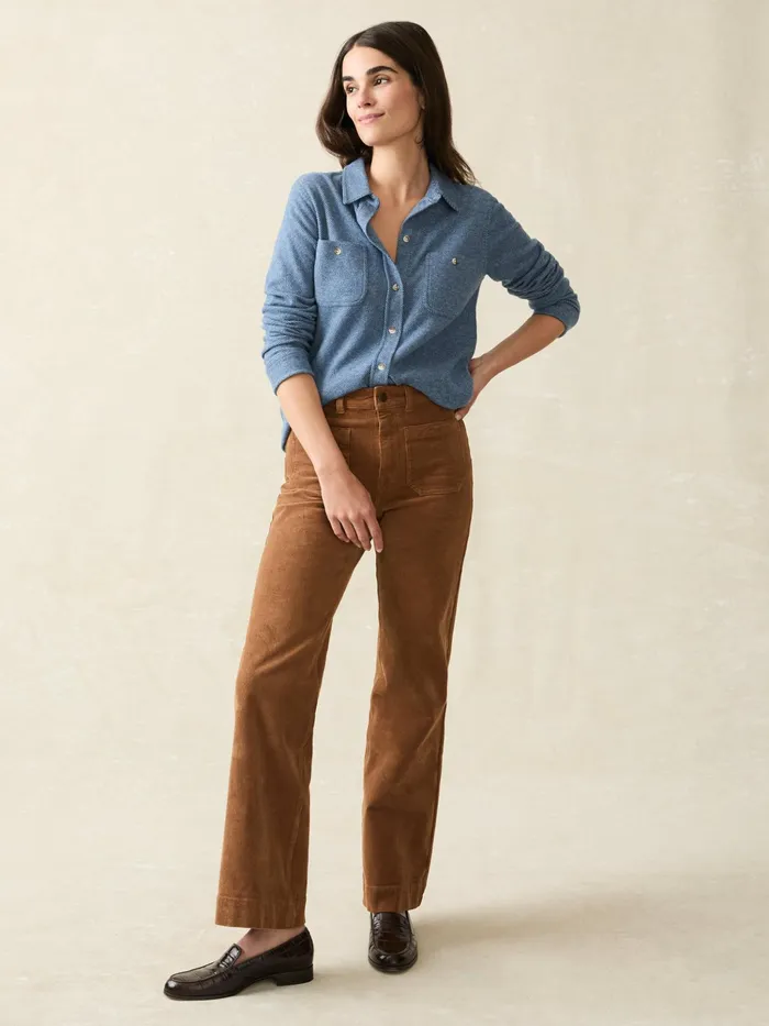 Women Shirts and Tops Faherty Legend Sweater Shirt Glacier Blue Twill