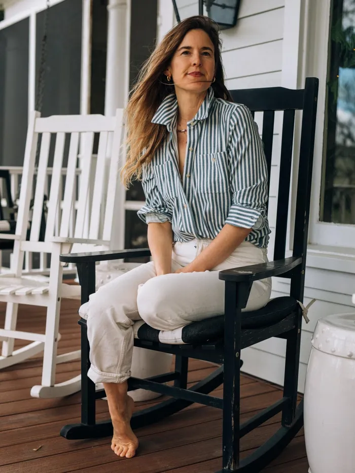 Women Shirts and Tops Faherty Legend Sweater Shirt Navy Blazer Stripe