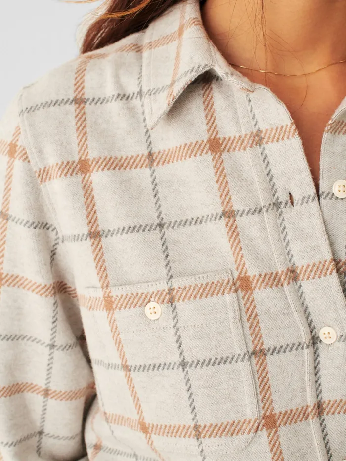 Women Shirts and Tops Faherty Legend Sweater Shirt Open Tundra Windowpane