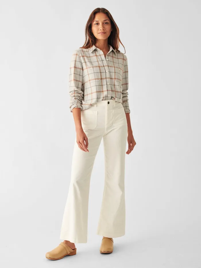Women Shirts and Tops Faherty Legend Sweater Shirt Open Tundra Windowpane