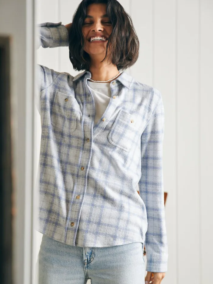Women Shirts and Tops Faherty Legend Sweater Shirt Spring Dew Plaid