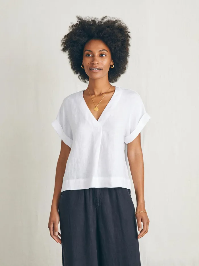 Women Shirts and Tops Faherty Sanibel Top Bright White