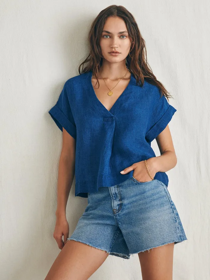Women Shirts and Tops Faherty Sanibel Top Indigo