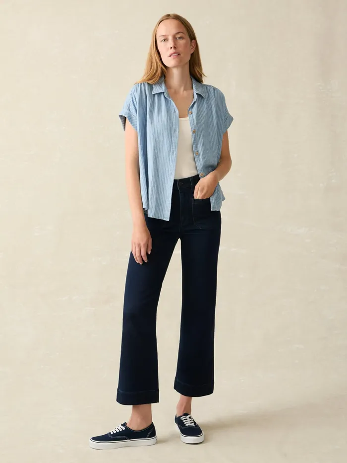Women Shirts and Tops Faherty Tried and True Breeze Shirt Tried And True Stripe