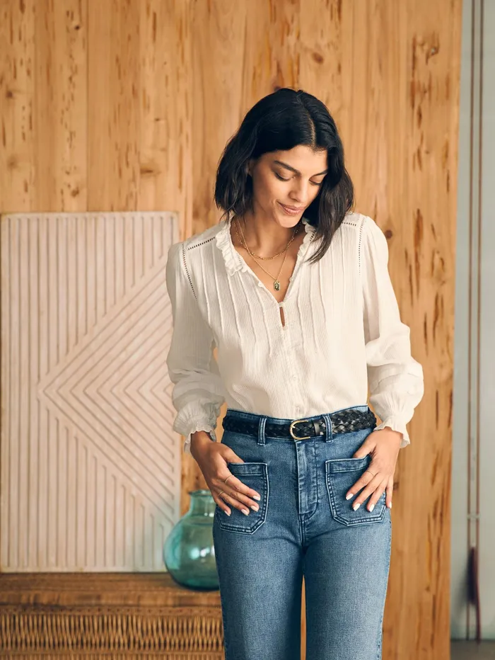 Women Shirts and Tops Faherty Willa Top White