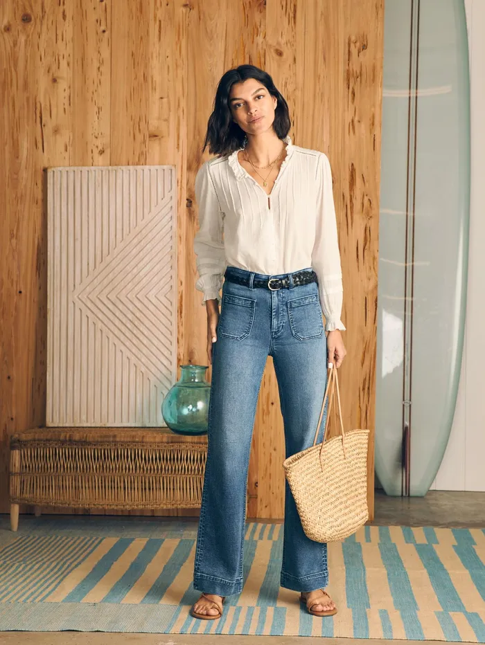 Women Shirts and Tops Faherty Willa Top White