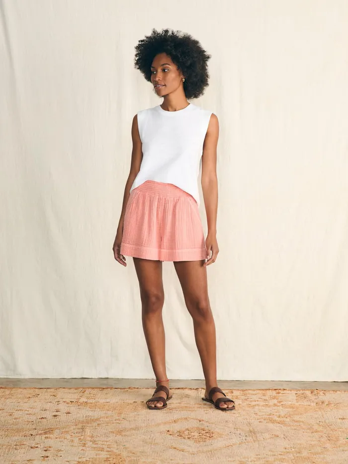 Women Shorts and Skirts Faherty Dream Cotton Gauze Short Coral