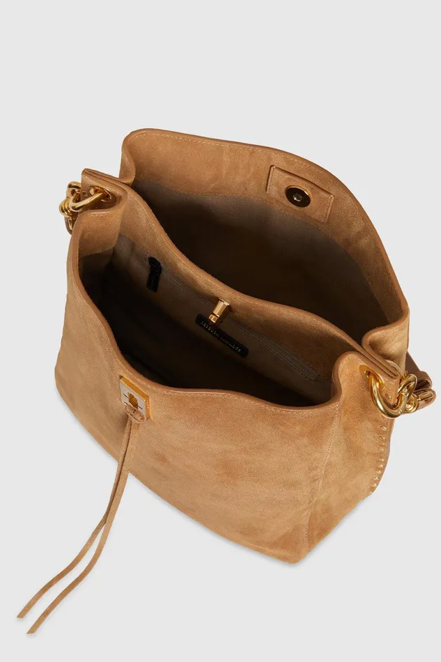 Women Shoulder Bags Rebecca Minkoff Darren Shoulder Bag Camelantique Brass