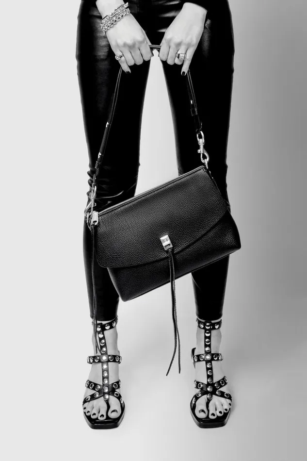 Women Shoulder Bags Rebecca Minkoff Darren Top Zip Shoulder Bag Blackblack Shellac Women Shoulder Bags Rebecca Minkoff Darren Top Zip Shoulder Bag Blackblack Shellac