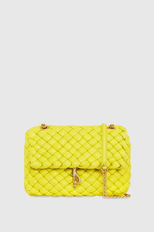 Women Shoulder Bags Rebecca Minkoff Edie Woven Shoulder Bag Citronantique Brass Women Shoulder Bags Rebecca Minkoff Edie Woven Shoulder Bag Citronantique Brass
