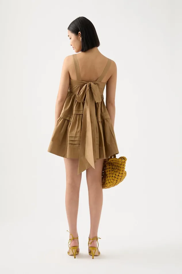 Women Sight Bow Mini Dress Willow Aje Dresses