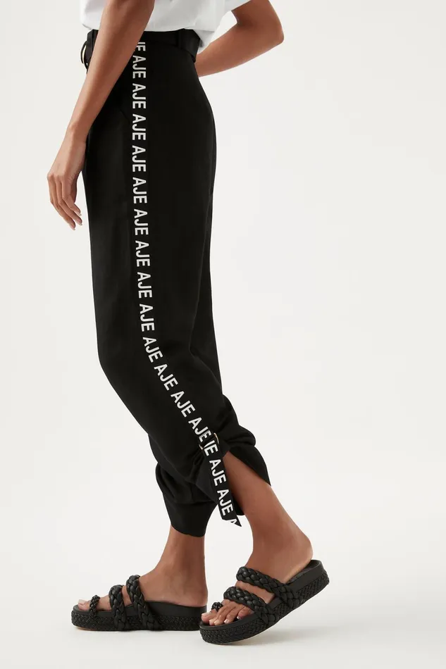 Women Signal Logo Pant Black Aje Pants