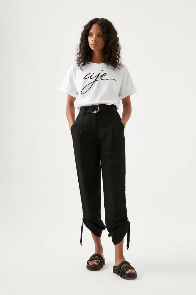 Women Signal Logo Pant Black Aje Pants