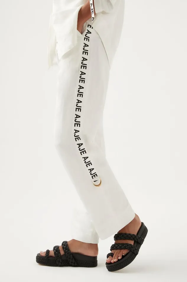 Women Signal Logo Pant Ivory Aje Pants