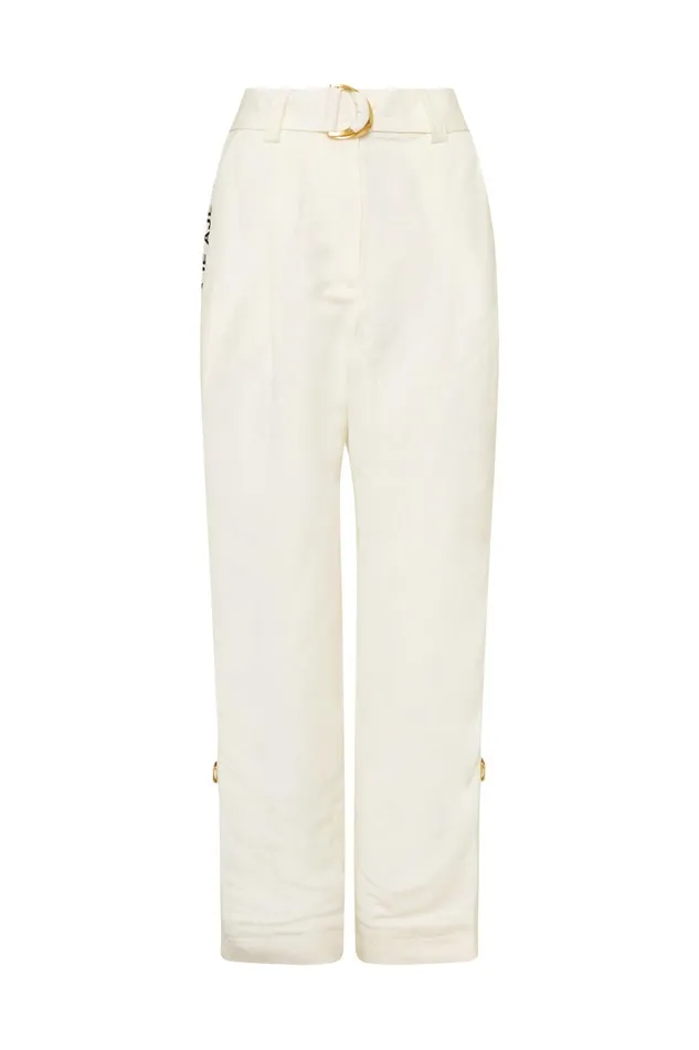Women Signal Logo Pant Ivory Aje Pants
