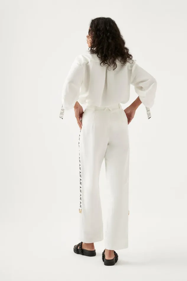 Women Signal Logo Pant Ivory Aje Pants