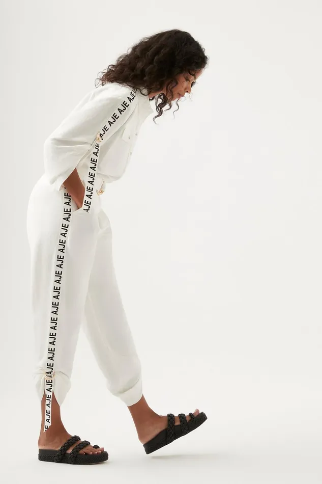 Women Signal Logo Pant Ivory Aje Pants
