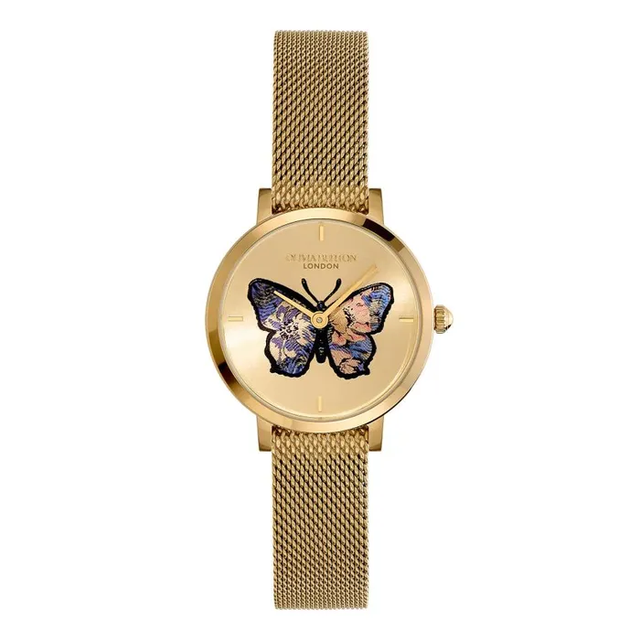 Women Signature Watches Olivia Burton 28mm Butterfly Ultra Slim Gold Mesh Watch Women Signature Watches Olivia Burton 28mm Butterfly Ultra Slim Gold Mesh Watch