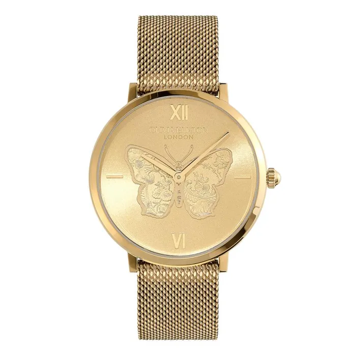 Women Signature Watches Olivia Burton 35mm Butterfly Ultra Slim Gold Mesh Watch Women Signature Watches Olivia Burton 35mm Butterfly Ultra Slim Gold Mesh Watch